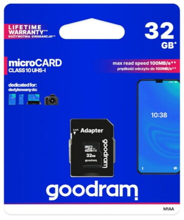 Karta pamięci micro SDHC 32 GB z adapterem SD