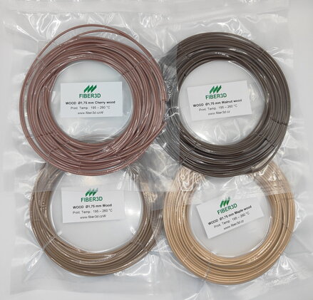 Vzorek FIBER3D Wood - dřevěný filament 1,75 mm 10 m