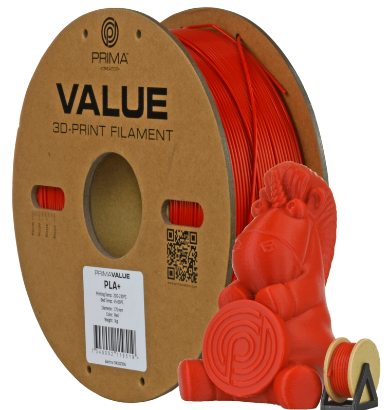 PrimaValue PLA+ - Červený - 2,85 mm - 1 kg