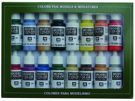 Vallejo Model Color 16 Zestaw kolorów 70140 Podstawowe kolory USA (16)