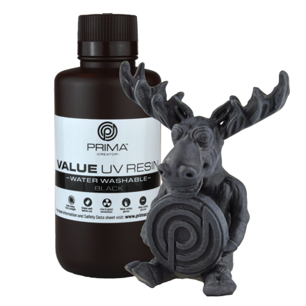 PrimaCreator Ekonomická Vodou omyvatelná UV pryskyřice - 500 g - Černá