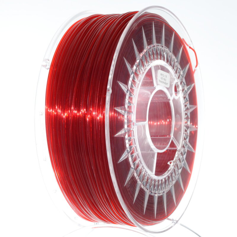Pet-g filamentu 1,75 mm Ruby Red Trance. Devil Design 1 kg