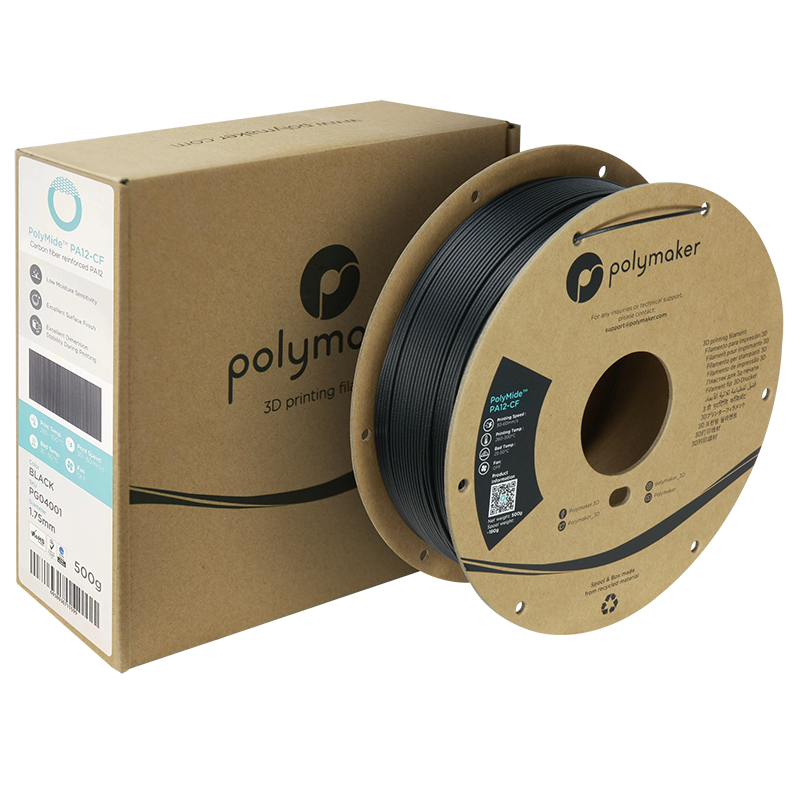 Polymide ™ PA12-CF Filament Czarny 1,75 mm Polymaker 500G