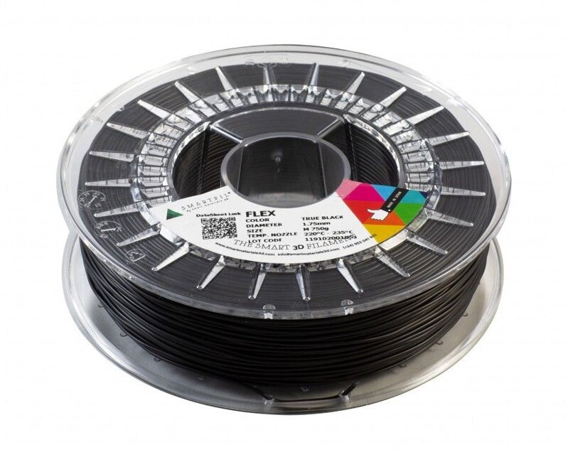 Flex filamentu Czarna 1,75 mm cewka SmartFil: 0,33 kg