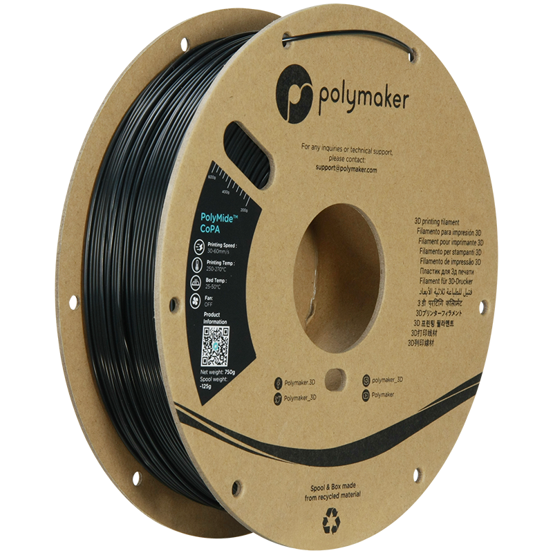 Polimide Copa Nylon Black Black 1,75 mm Polymaker 750G