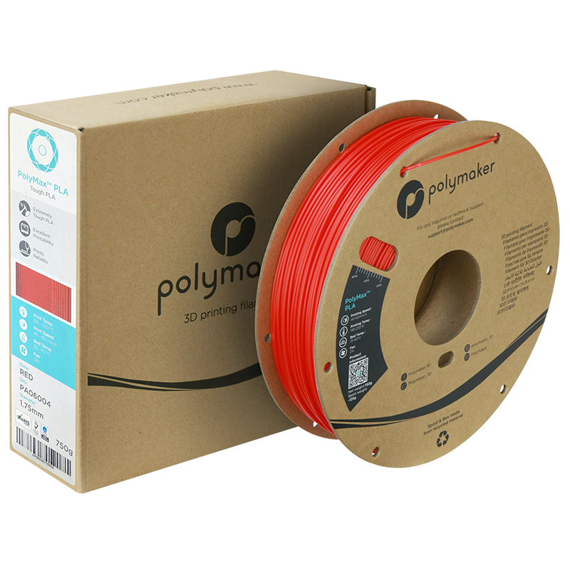 PLA Polymax Filament Czerwony 1,75 mm polimaker 750g PLA Polymax Filament Czerwony 1,75 mm polimaker 750g