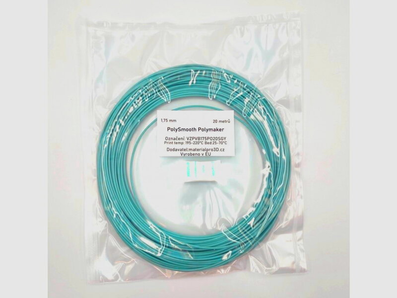 Próbka 20 metrów - Polismooth Filament Blue -Green Teal 1,75 mm polimaker