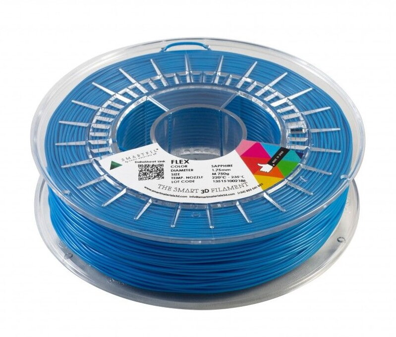 Flex Filament Sapphire Blue 1,75 mm Cewka SmartFil: 0,75 kg Flex Filament Sapphire Blue 1,75 mm Cewka SmartFil: 0,75 kg