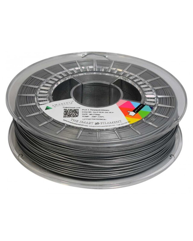 Srebrny w planie z brokatem 1,75 mm Smartfil 750g Srebrny w planie z brokatem 1,75 mm Smartfil 750g
