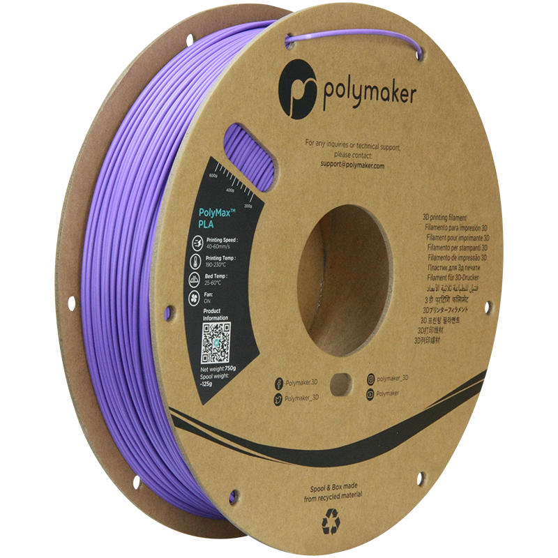 PLA PLOMAX FILOMENT PUPLELE 1,75 mm Polymaker 750G PLA PLOMAX FILOMENT PUPLELE 1,75 mm Polymaker 750G