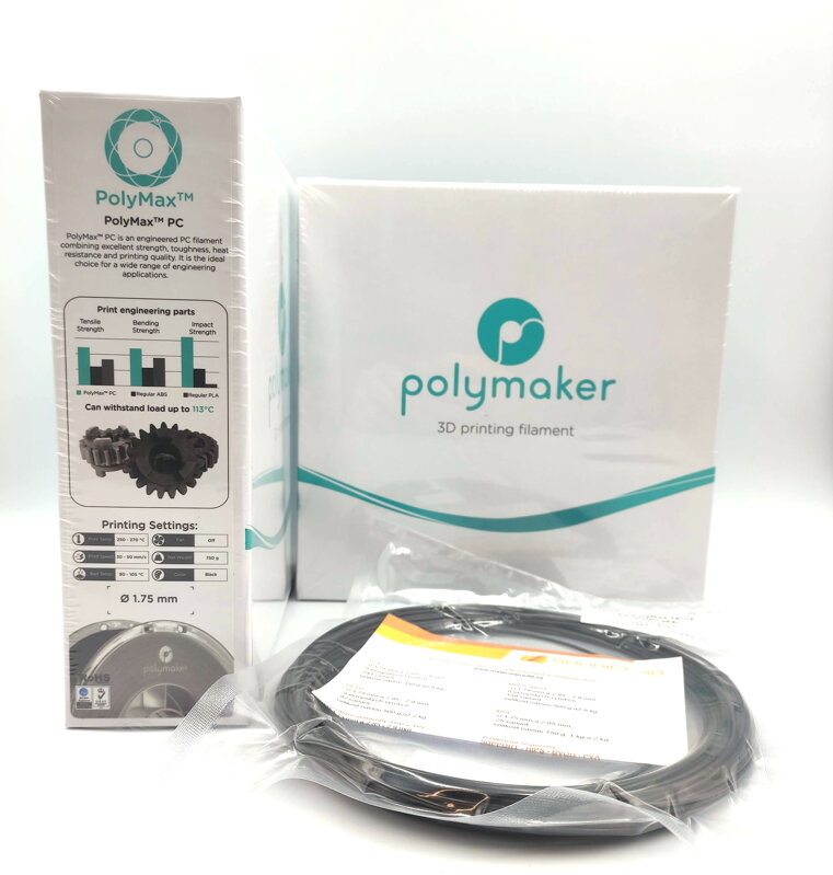 Próbka 20 metrów - PC Polimax Filament Czarny 1,75 mm polimaker