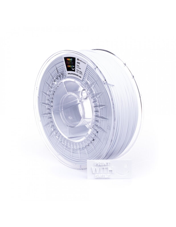 Print With Smile - Abs - 1,75 mm - Satynowy biały - 500 g Print With Smile - Abs - 1,75 mm - Satynowy biały - 500 g