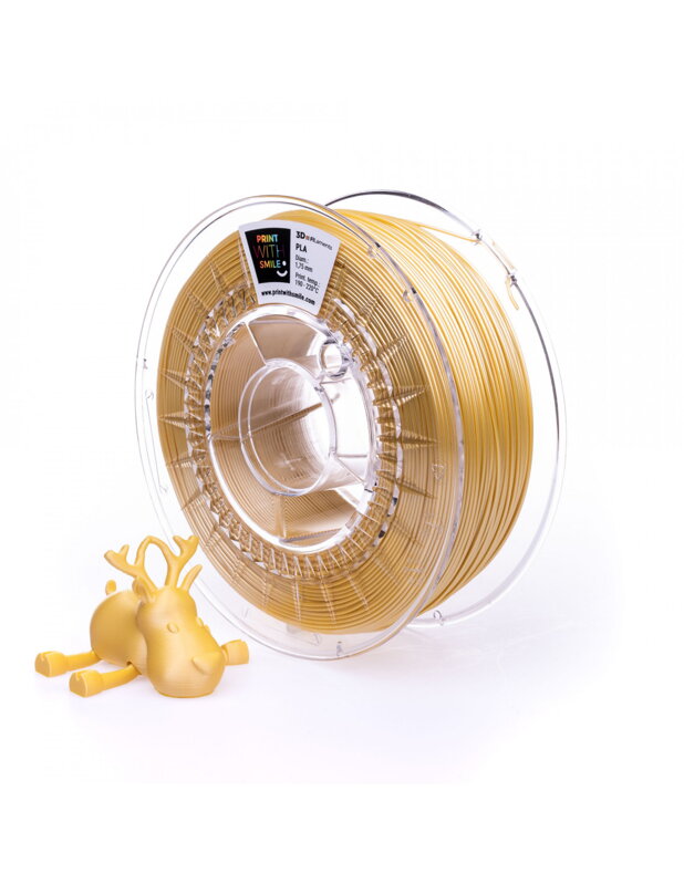 Print With Smile - satynowy PLA - 1,75 mm - żółty - 500 g Print With Smile - satynowy PLA - 1,75 mm - żółty - 500 g