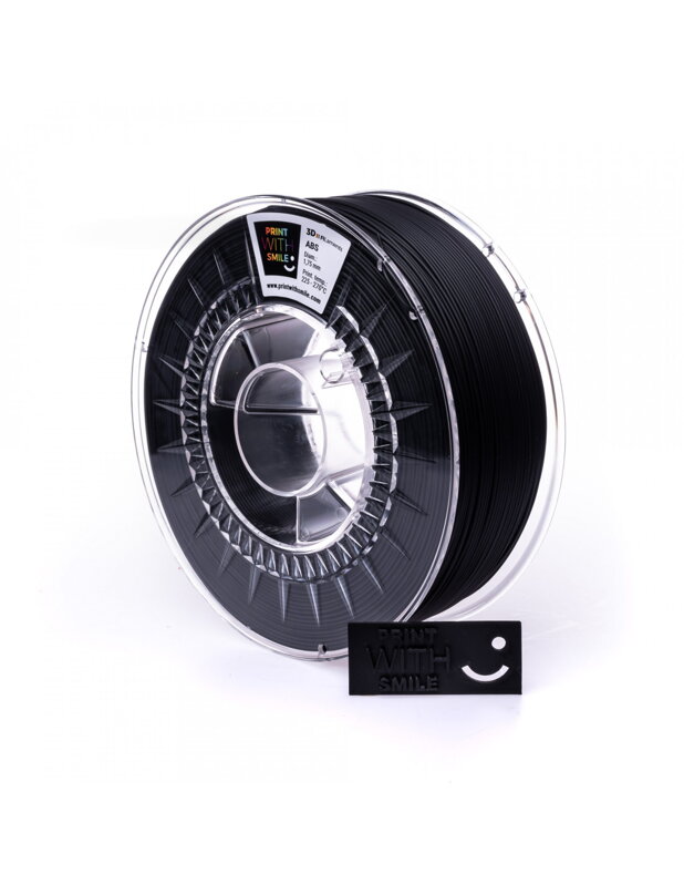 Print With Smile - Abs - 1,75 mm - Satynowy czarny - 1 kg Print With Smile - Abs - 1,75 mm - Satynowy czarny - 1 kg